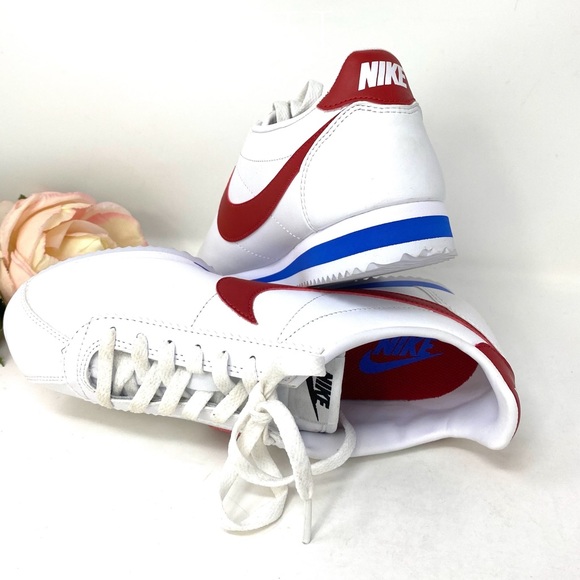 Nike Classic Cortez Leather White Red Blue W AUTHE - Picture 6 of 8